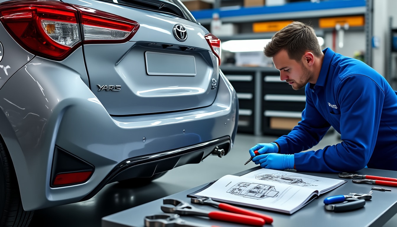 Toyota yaris pare choc arriere : procédure et documents
